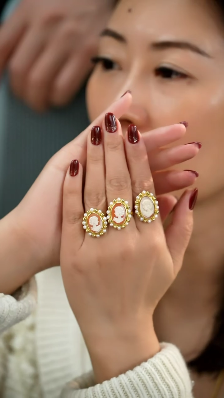 【闪购商品】贝壳（贝母）戒指银S925镶嵌(多样性发一）@@W710