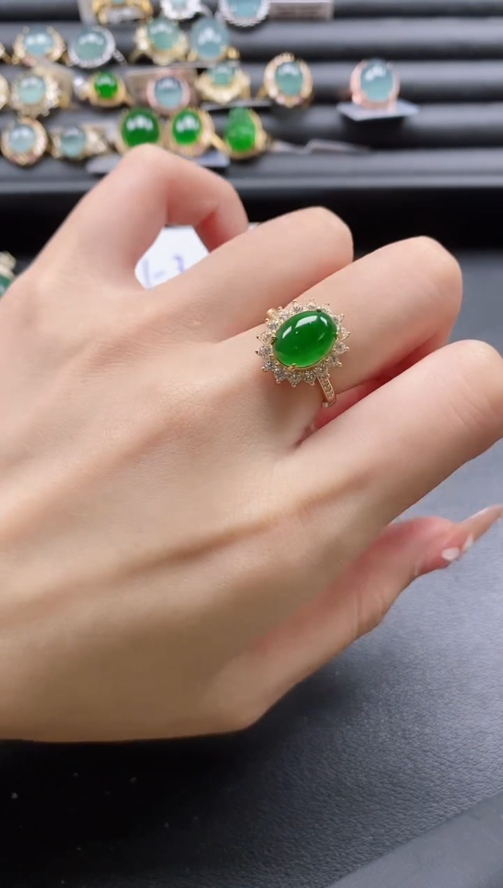 【闪购商品】翡翠戒指银S925镶嵌51511