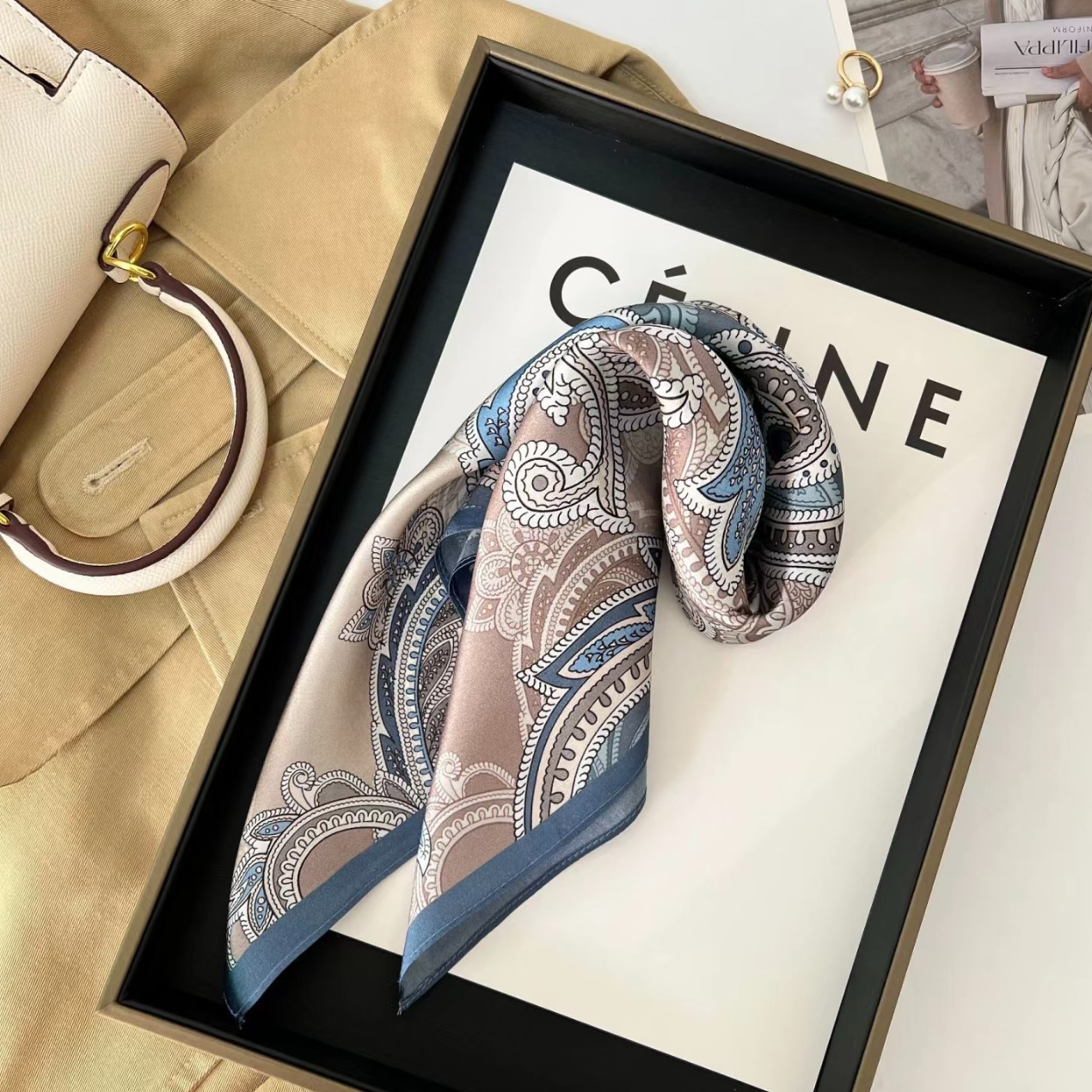 高定轻奢马蹄相连围巾