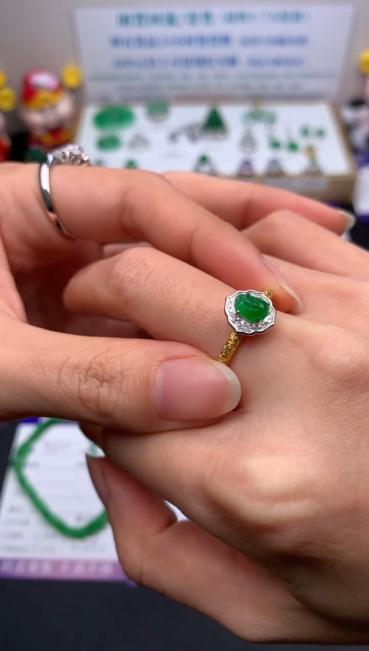 【闪购商品】定制翡翠18K金镶嵌模式推广期24小时鉴赏期