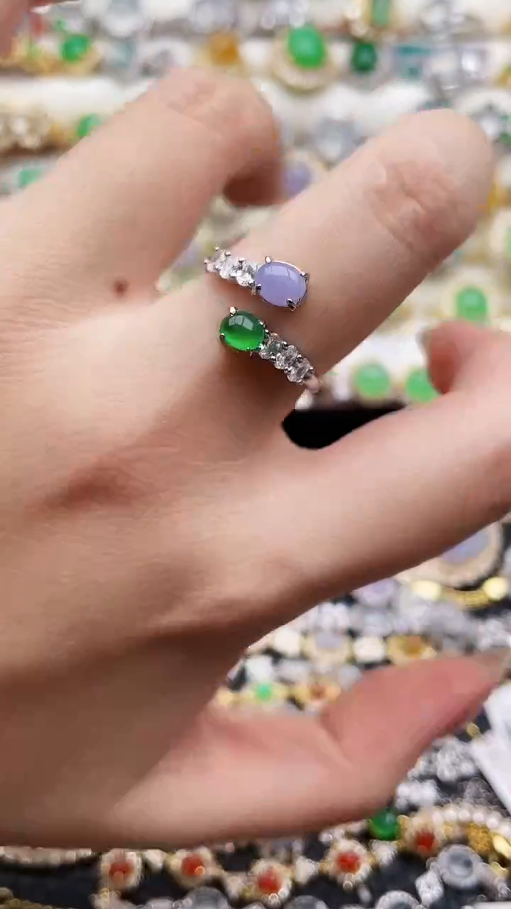 银S925镶嵌戒指翡翠125