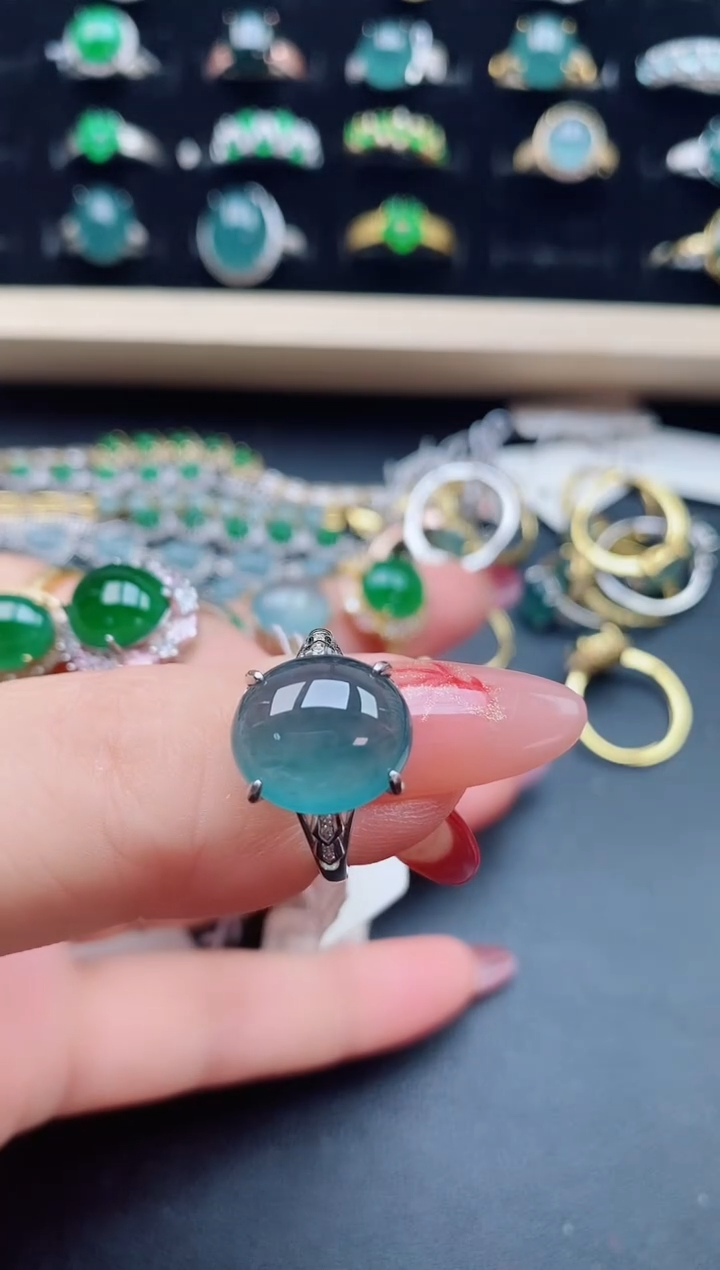 【闪购商品】翡翠戒指银S925镶嵌5080850