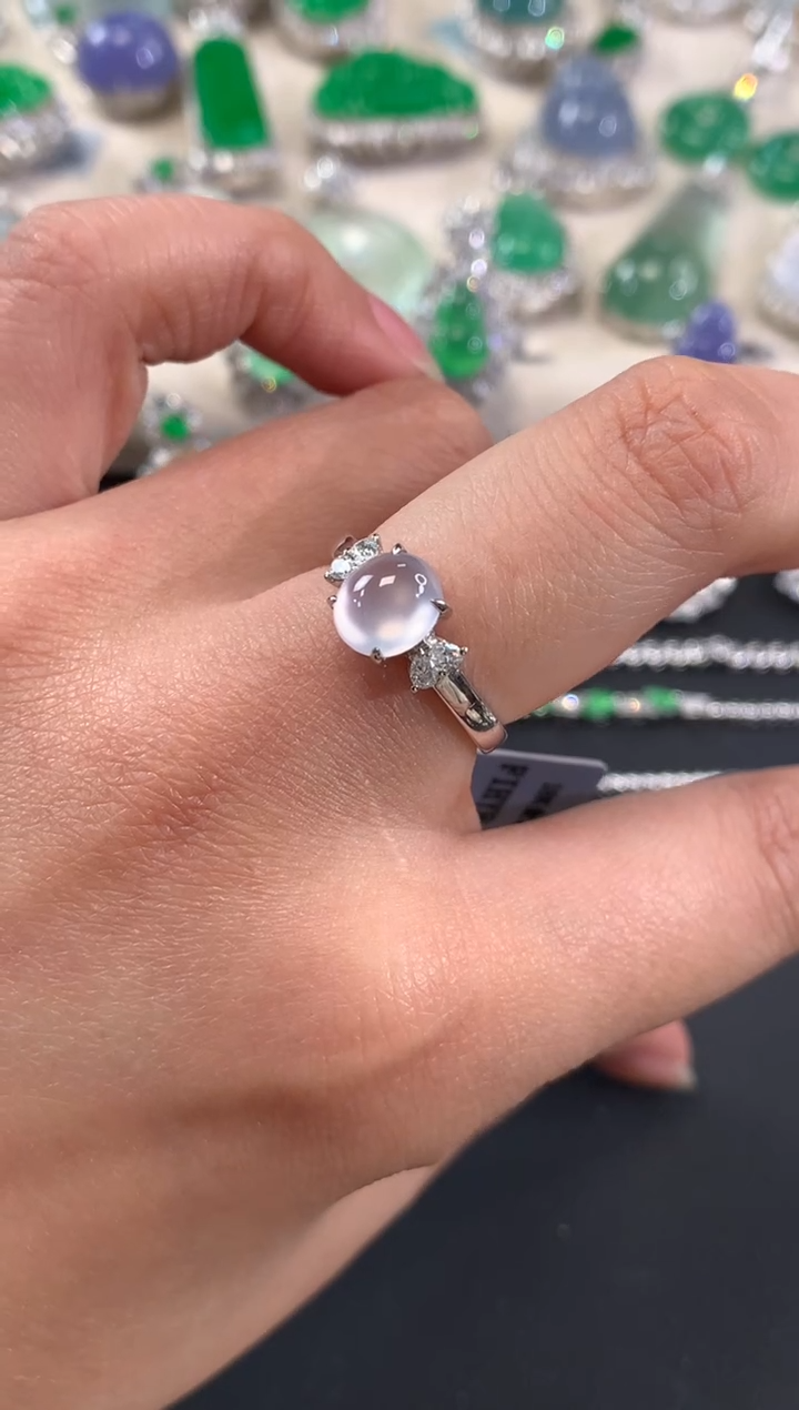 【闪购商品】翡翠戒指18K金镶嵌A331|7980