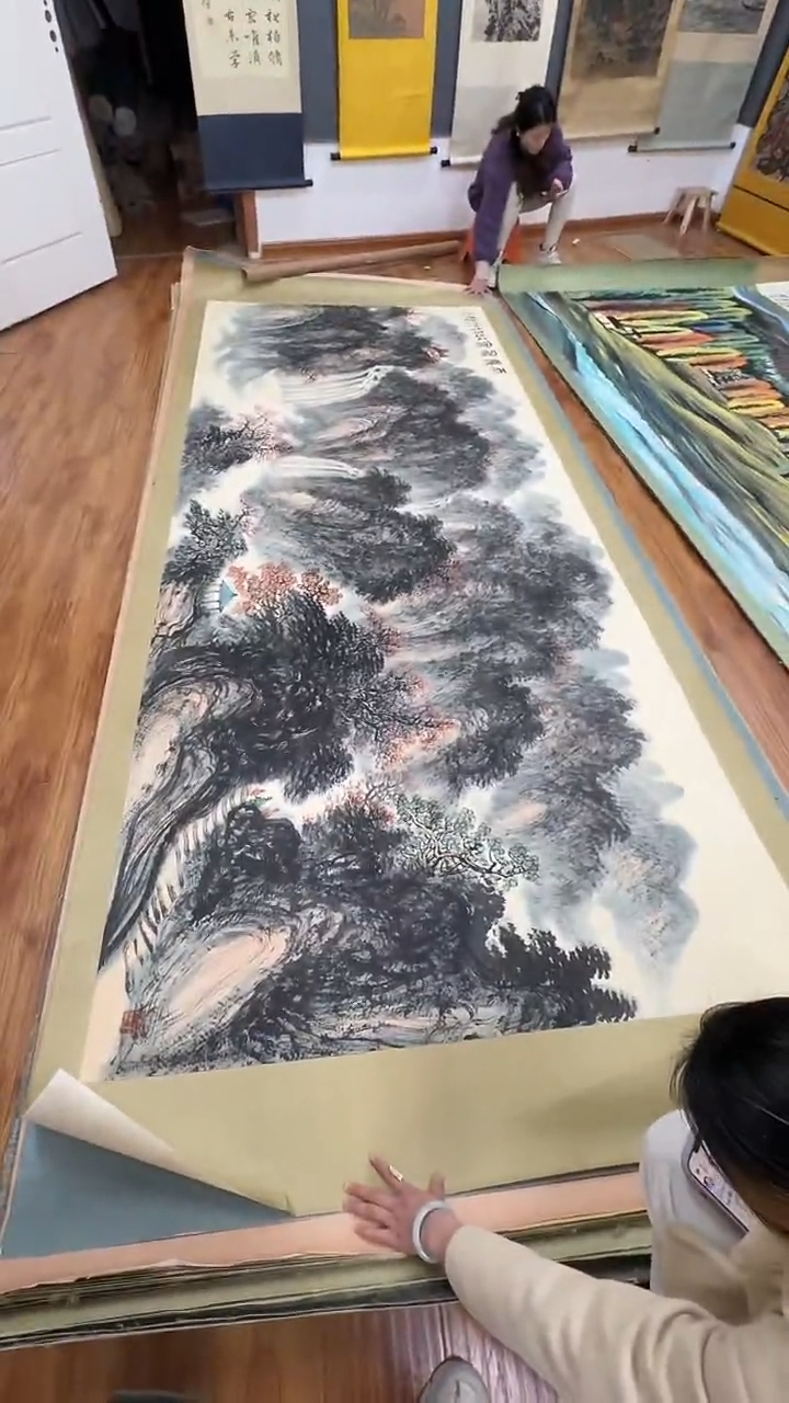 横款中式古典书画作品 