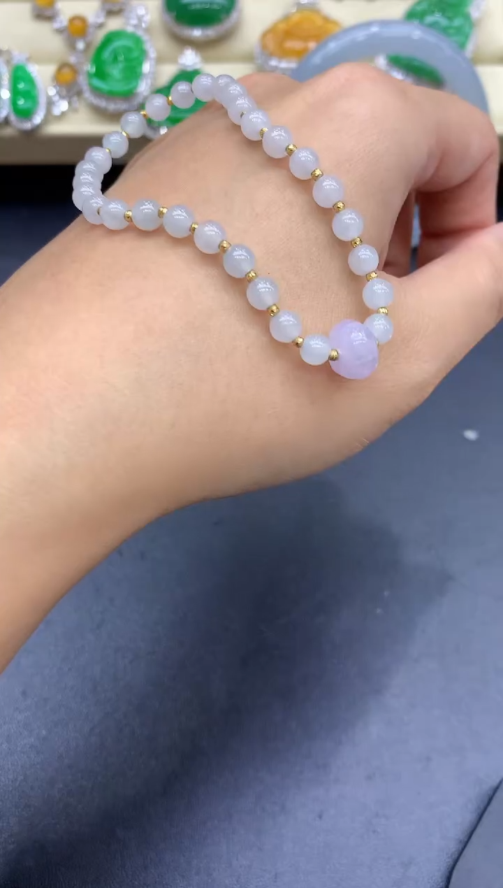 18K金镶嵌手链翡翠454-中国好珍宝