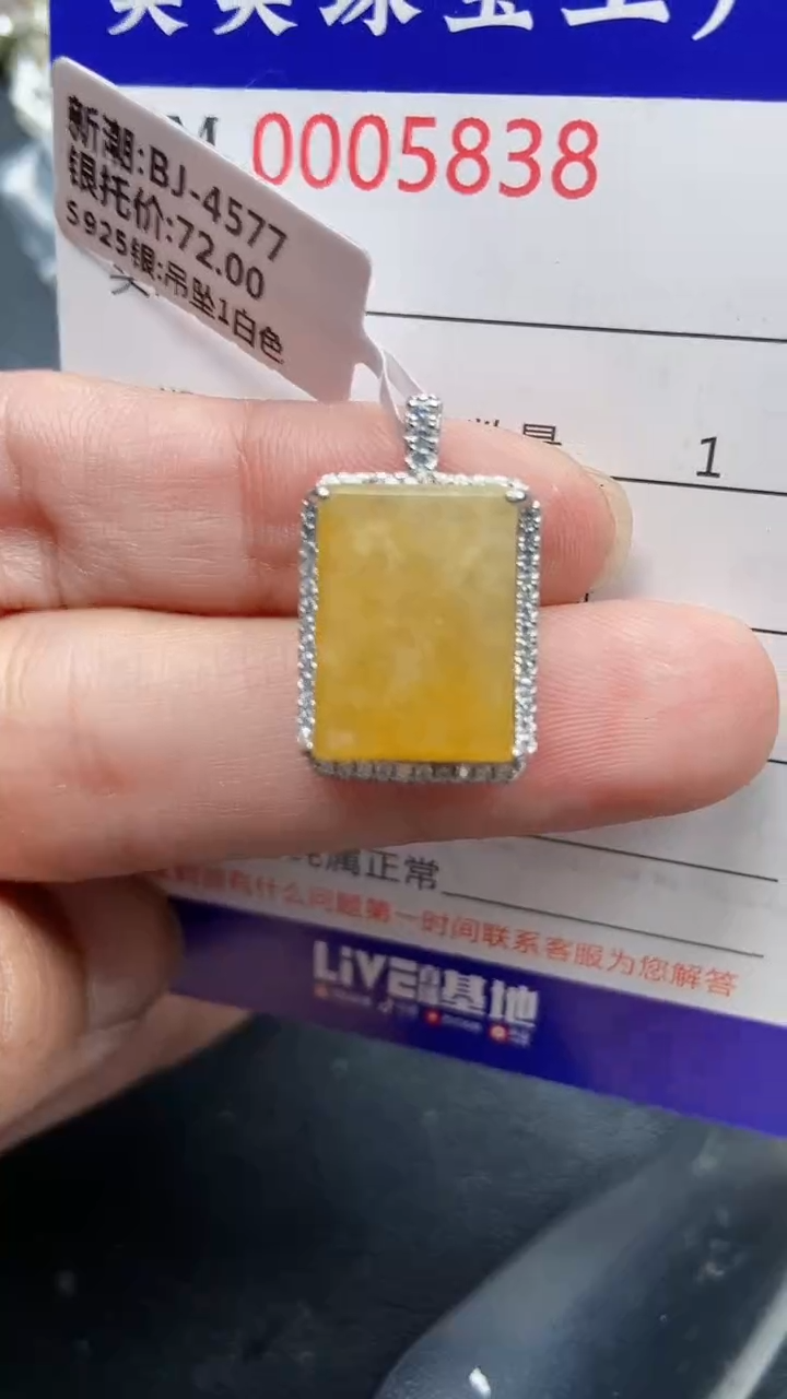 颈饰银S925镶嵌翡翠5838
