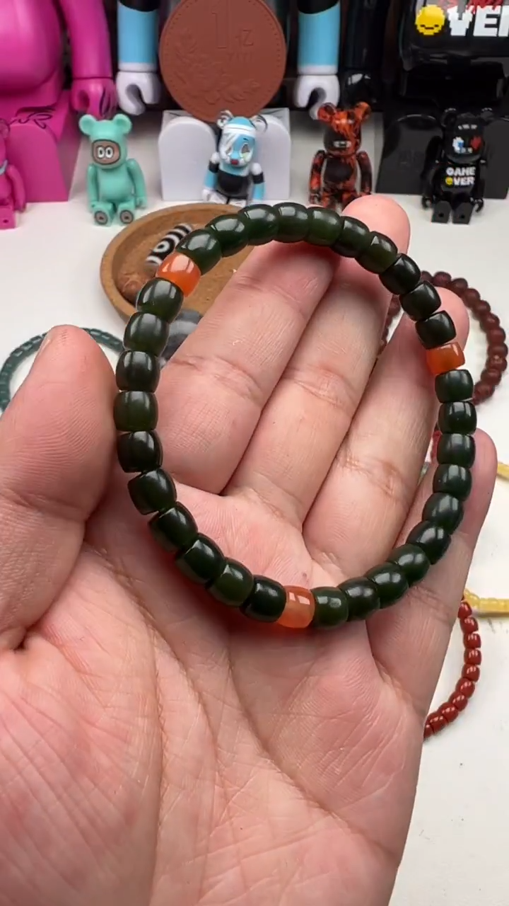 【闪购商品】和田玉（碧玉）手串未镶嵌老坑碧玉直切手串