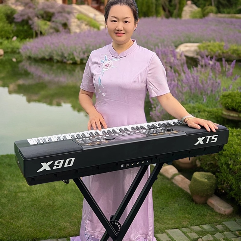 XTS/小天使X90通用智能电子琴彩屏触摸屏充电多功能61键演出商用