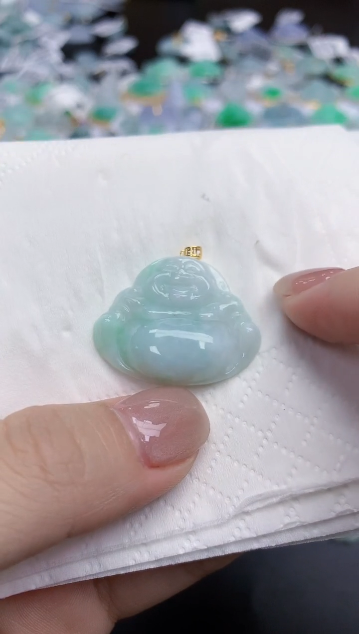 【闪购商品】翡翠颈饰18K金镶嵌天然缅甸翡翠A货