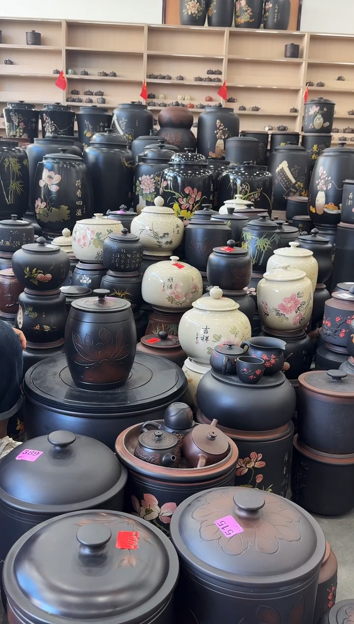 罐瑕疵茶叶罐  516  高柱荷花 