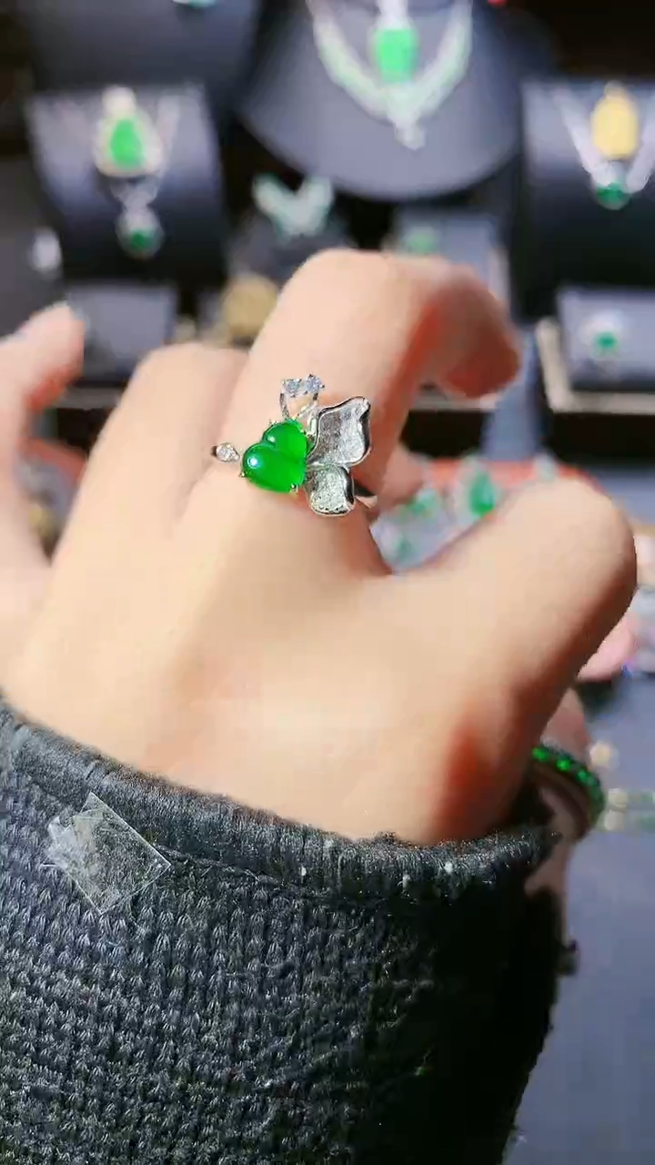 【闪购商品】翡翠戒指银S925镶嵌戒指