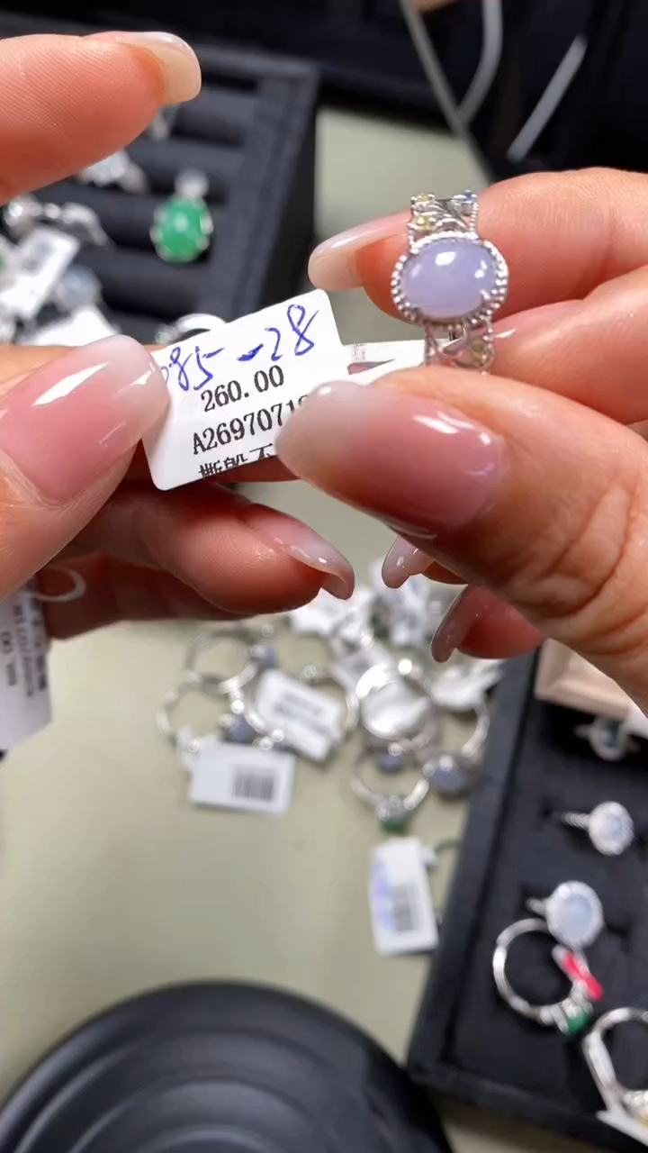 【闪购商品】翡翠戒指银S925镶嵌6787