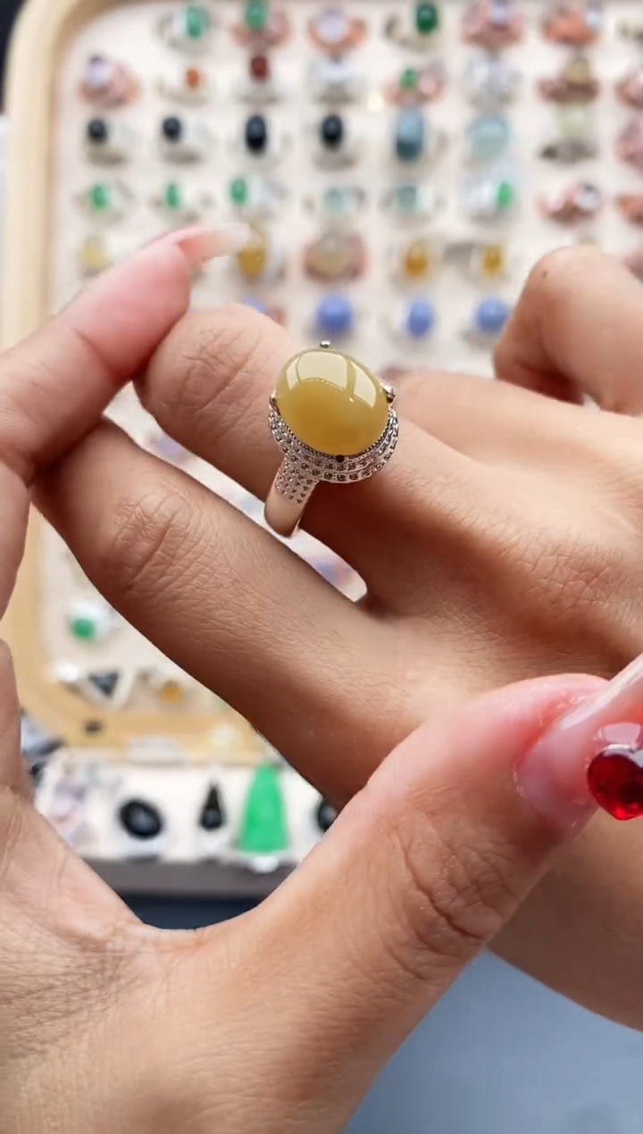 【闪购商品】翡翠戒指未镶嵌缅甸天然A货翡翠444  9+7