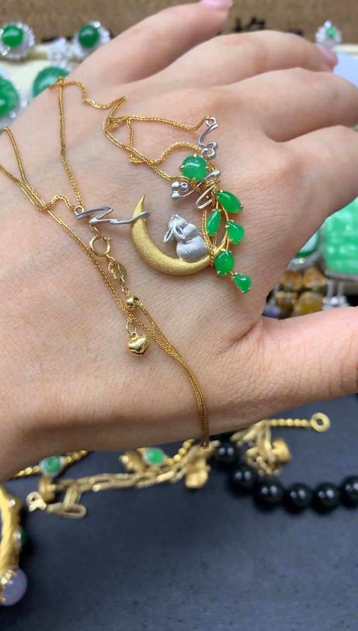 【闪购商品】翡翠颈饰18K金镶嵌341-中国好珍宝