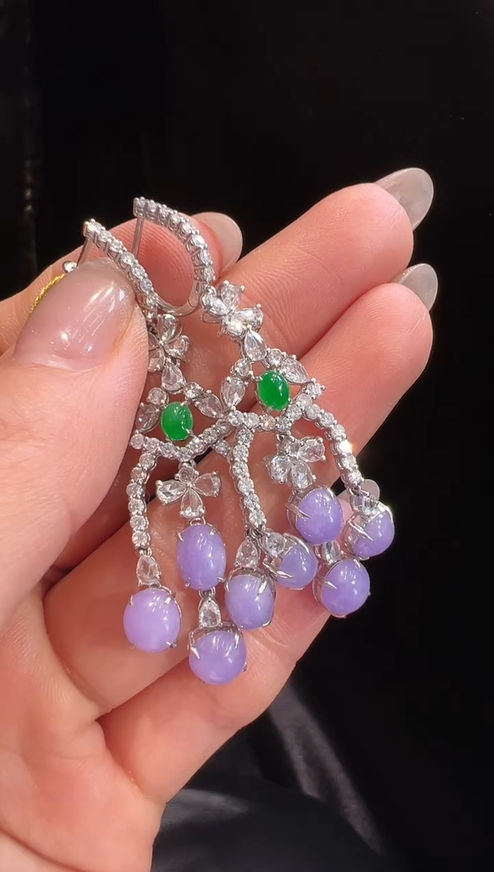 【闪购商品】翡翠耳饰18K金镶嵌耳饰