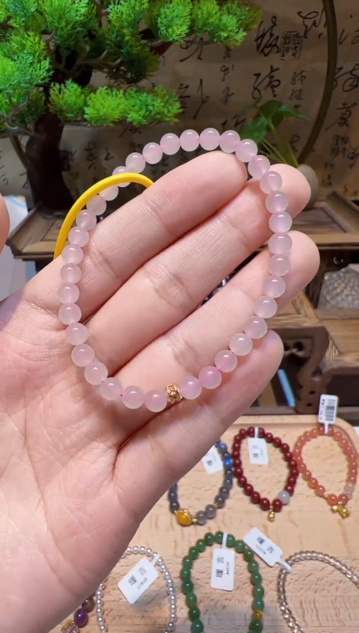 手串18K金镶嵌和田玉手饰@@