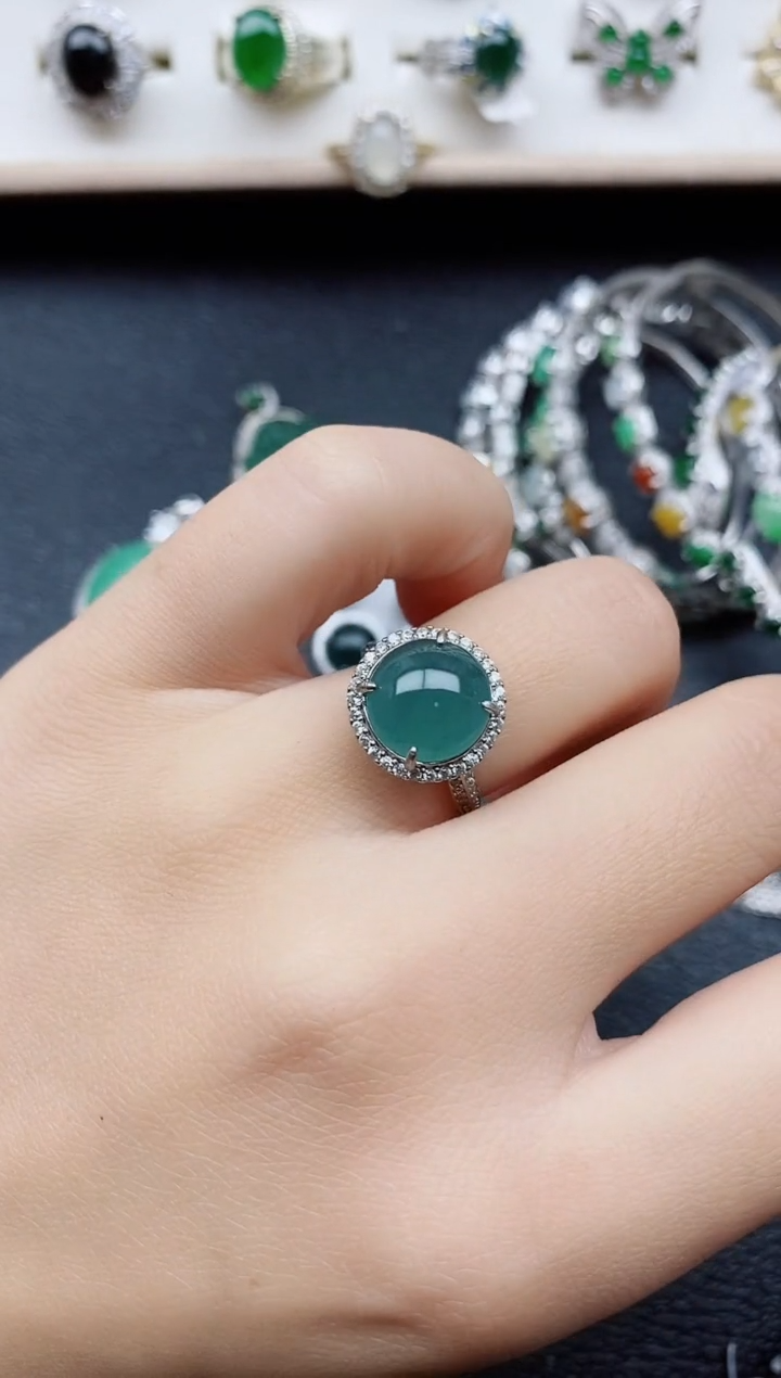 【闪购商品】翡翠戒指银S925镶嵌11111