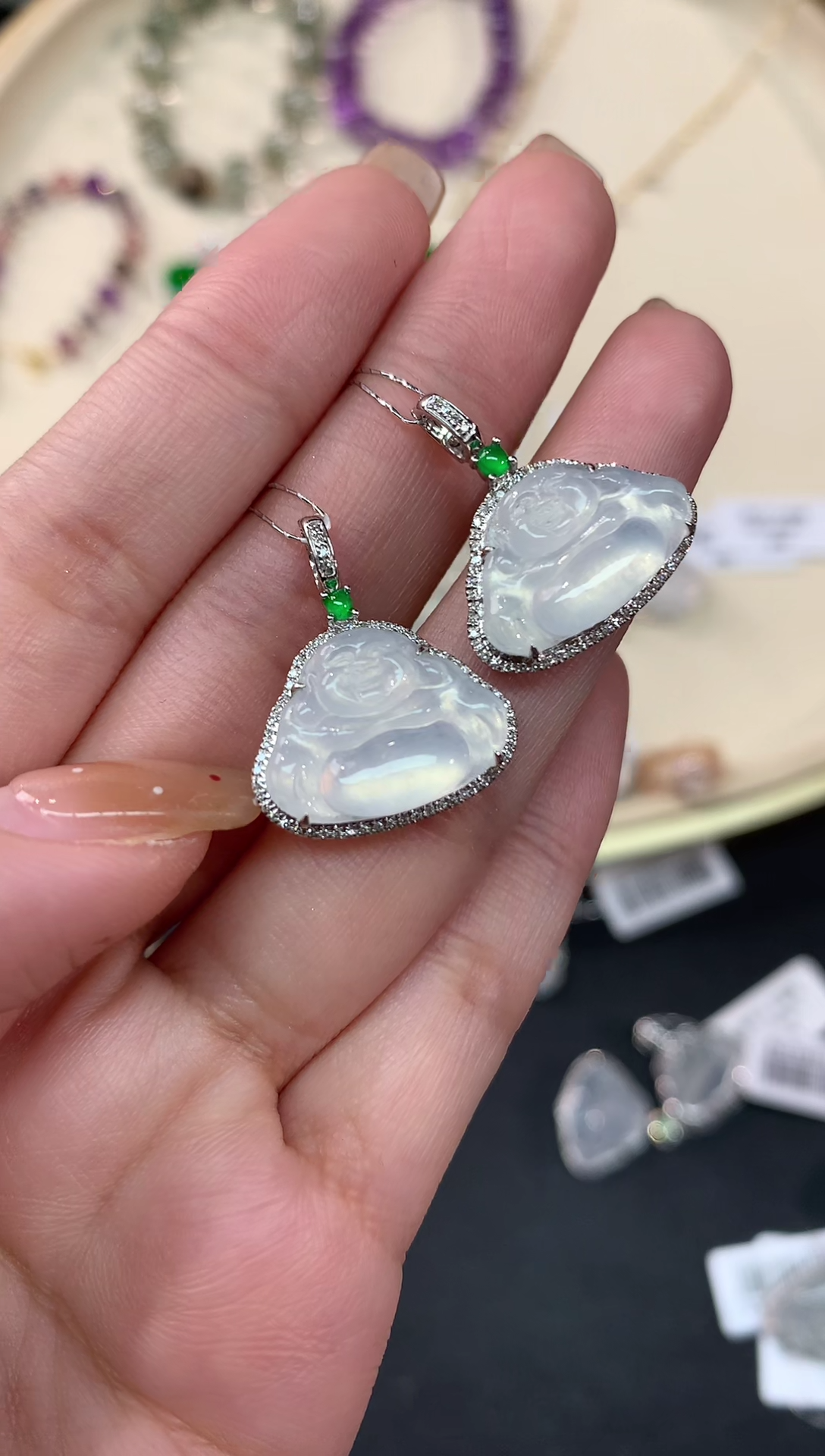 【闪购商品】翡翠吊坠(不含链)18K金镶嵌吊坠多样性发其一A264|