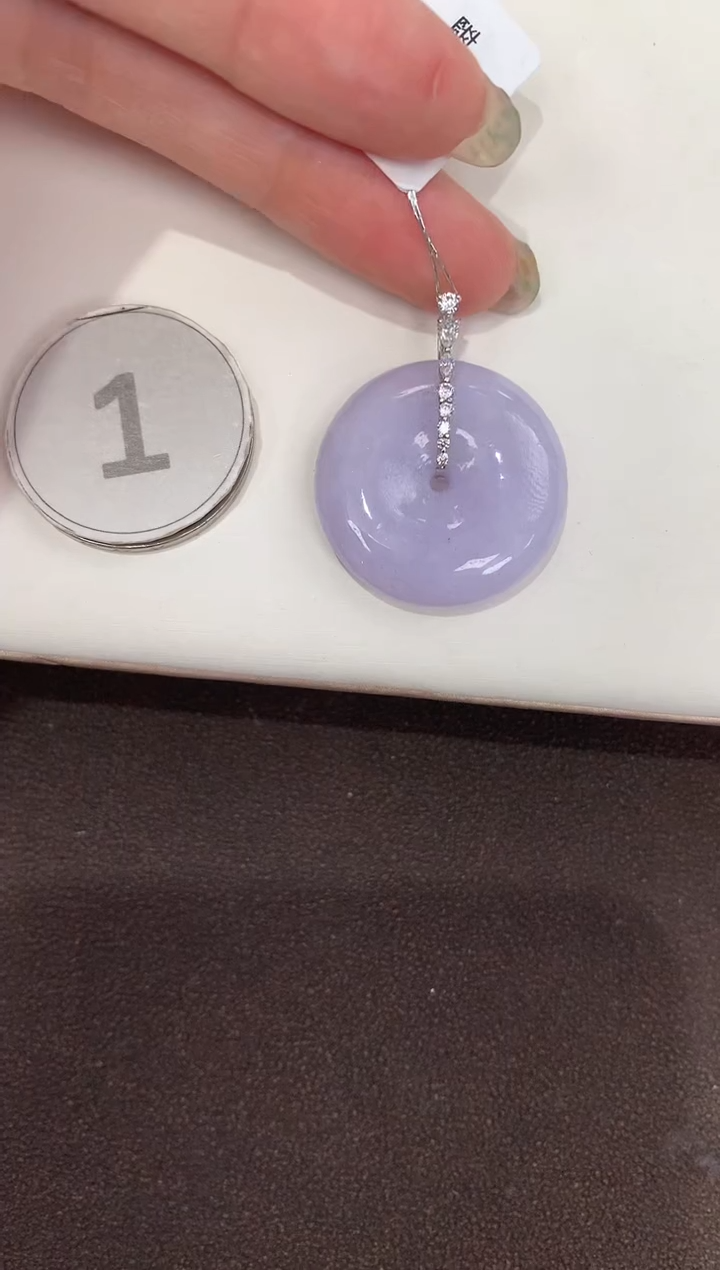 颈饰18K金镶嵌翡翠天然缅甸A货翡翠