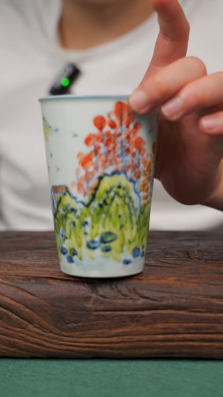 瓷片90寻一缕瓷香杯釉下手工手绘瓷器