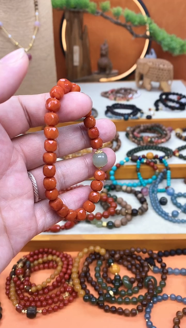 手链未镶嵌南红玛瑙南红六方钻石菱形