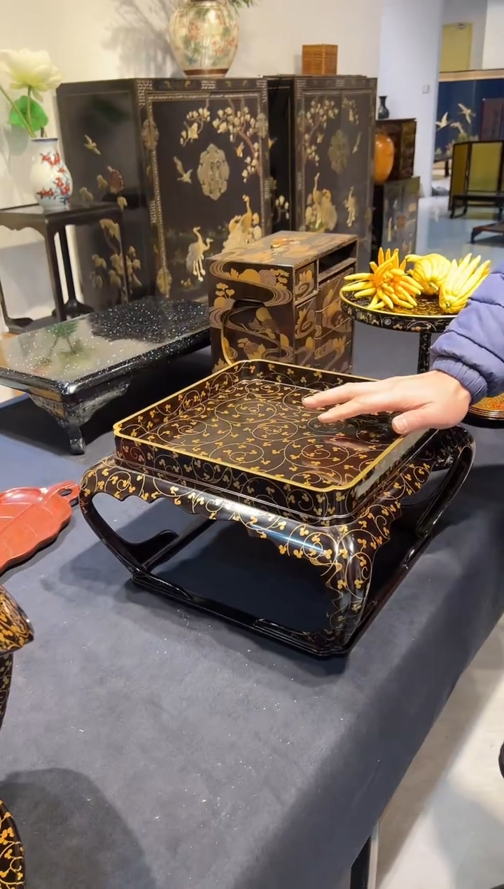 满金莳绘 茶台 大漆漆器大漆漆器