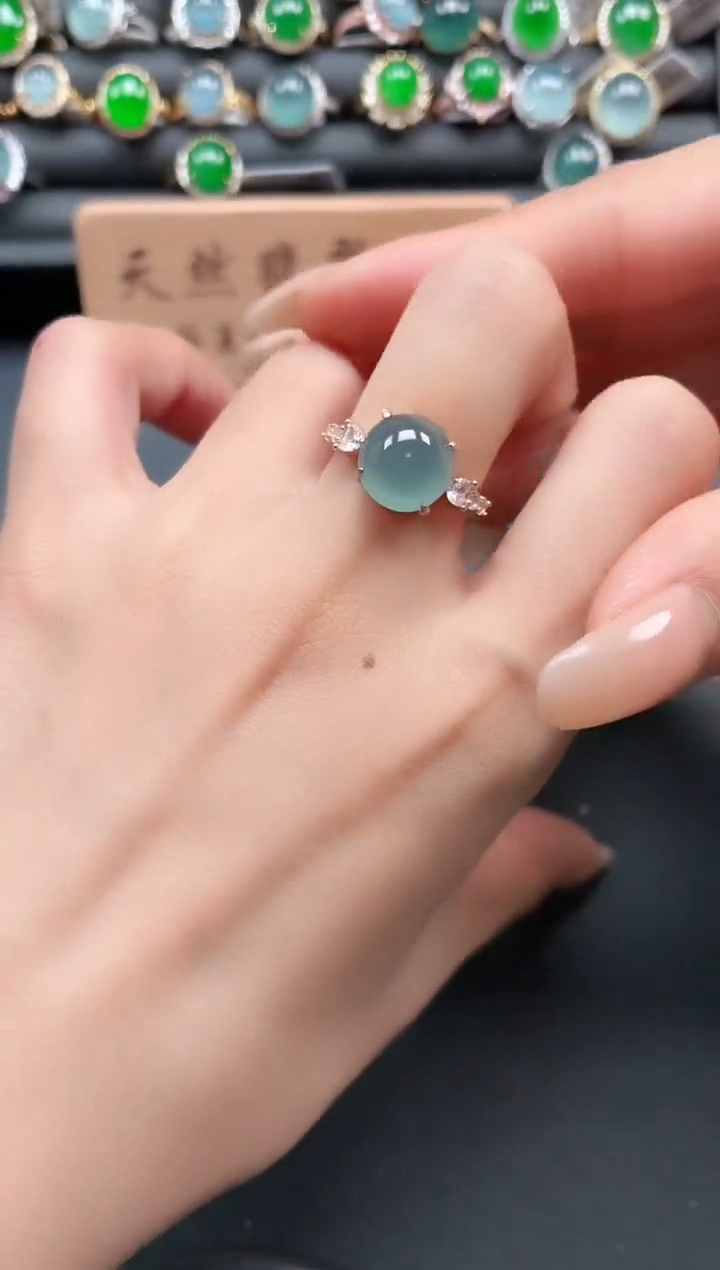 银S925镶嵌戒指翡翠111111