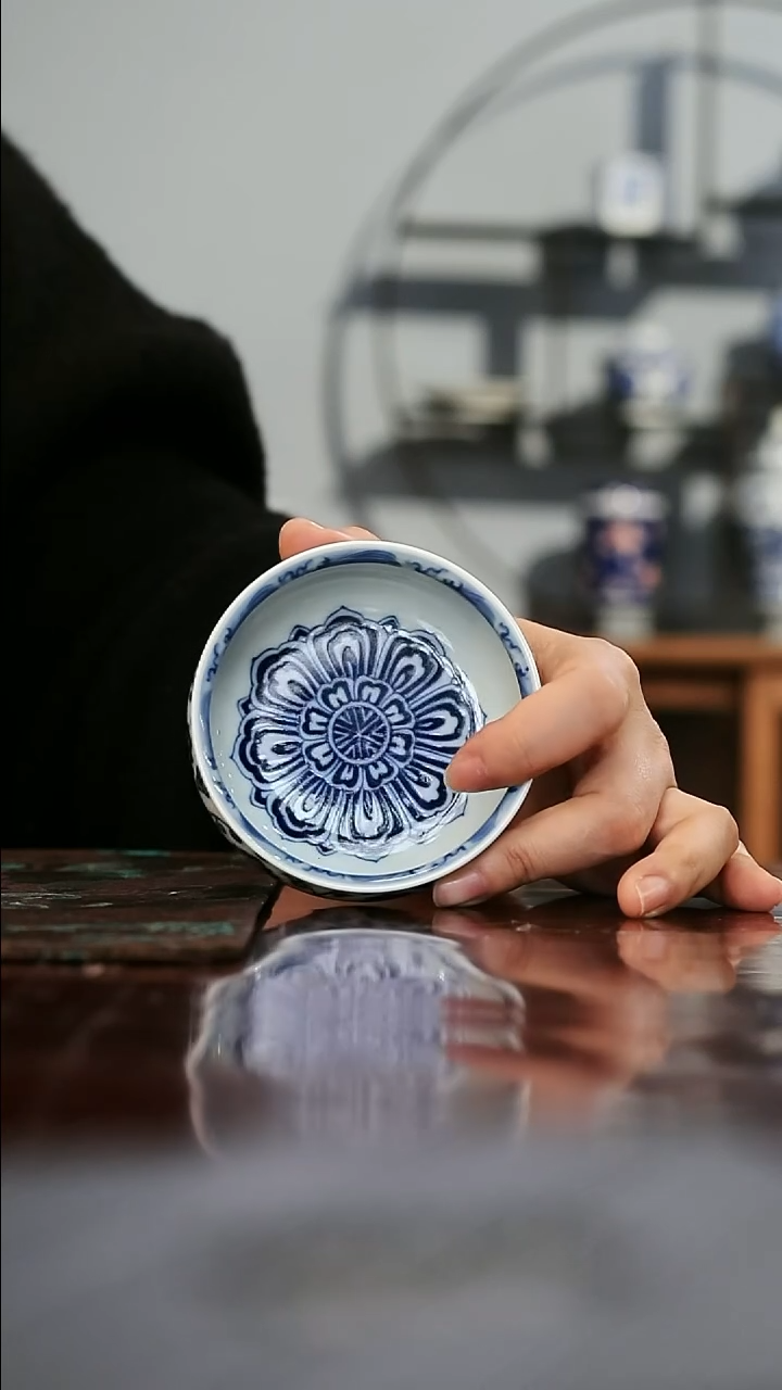 镹曰陶柴窑手工手绘青花