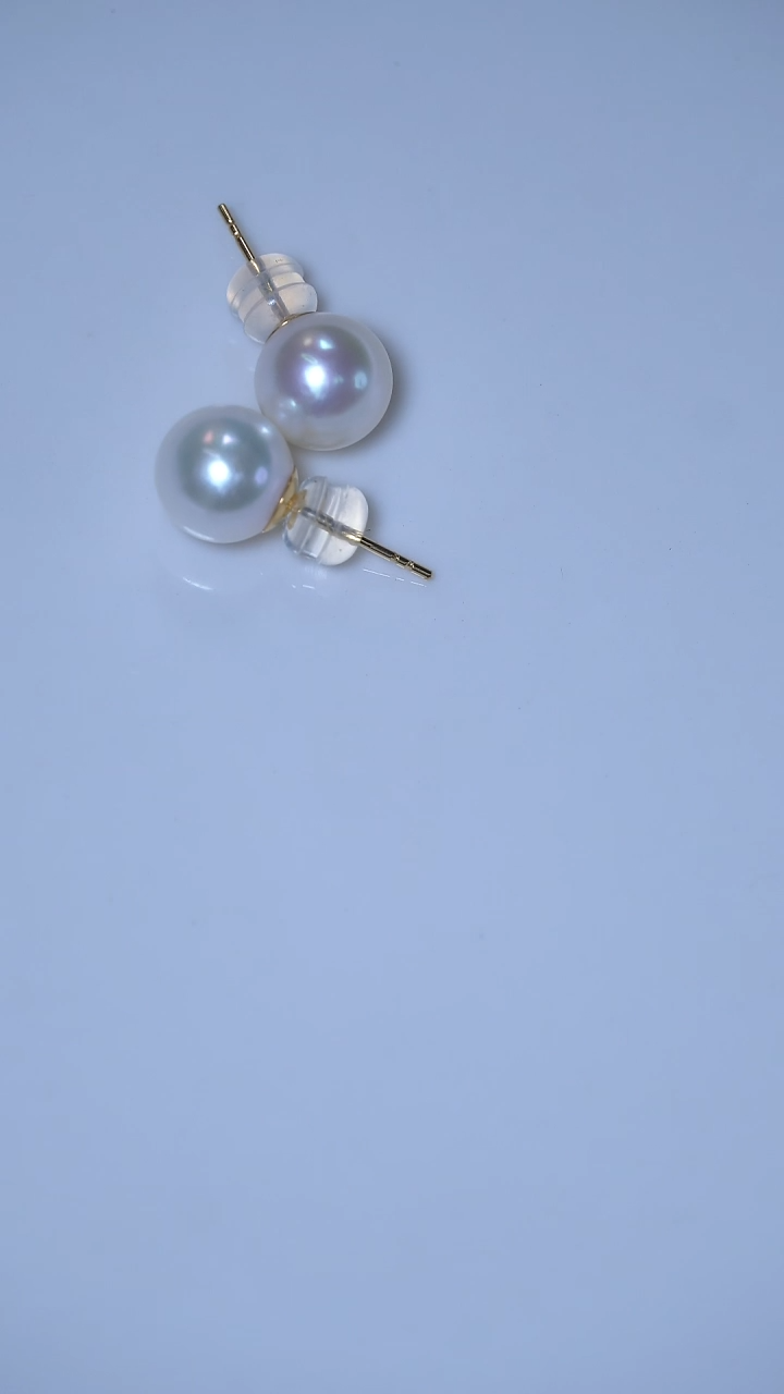 未镶嵌耳饰海水珍珠AKOYA耳钉9-9.5mm
