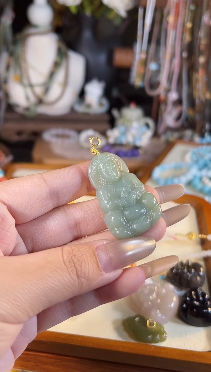 【闪购商品】和田玉吊坠(不含链)银S925镶嵌多样性发货其一