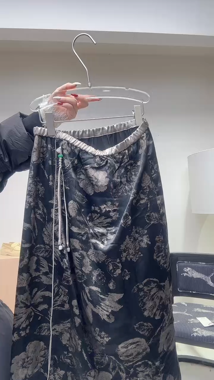 新中式白纹经典半裙