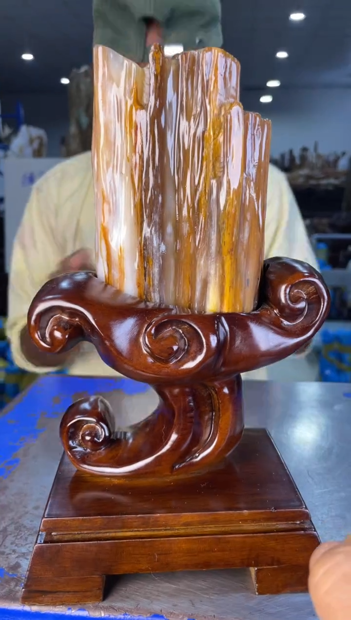 未镶嵌摆件硅化玉11