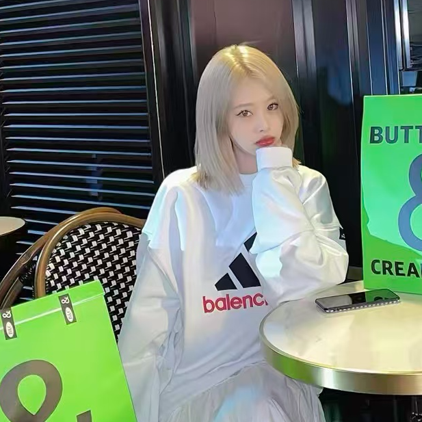 经典AD联名刺绣字母卫衣圆领套头重磅纯棉男女同款高版本小巴风格