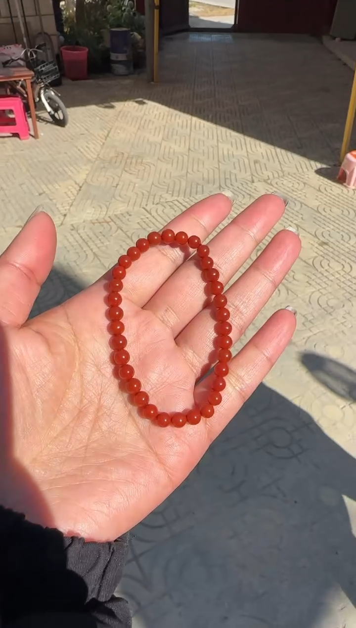 未镶嵌单圈南红玛瑙原矿无优化大陷坝单圈5mm左右w