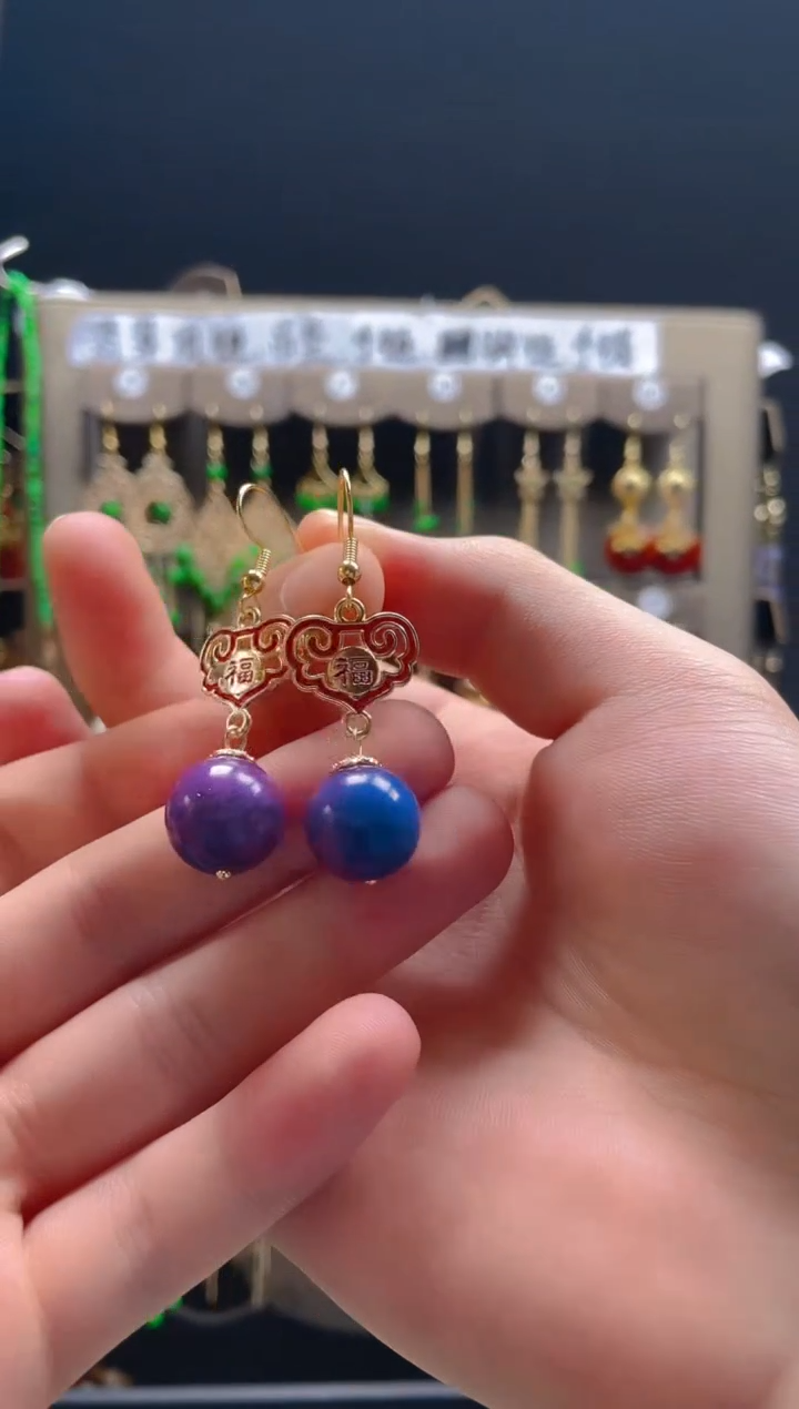 玛瑙/玉髓耳饰合金016玛瑙饰品