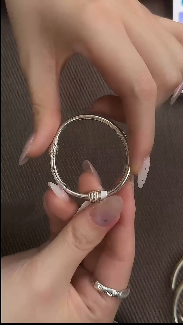 无足银 [半亩银田]足银光面推拉手镯