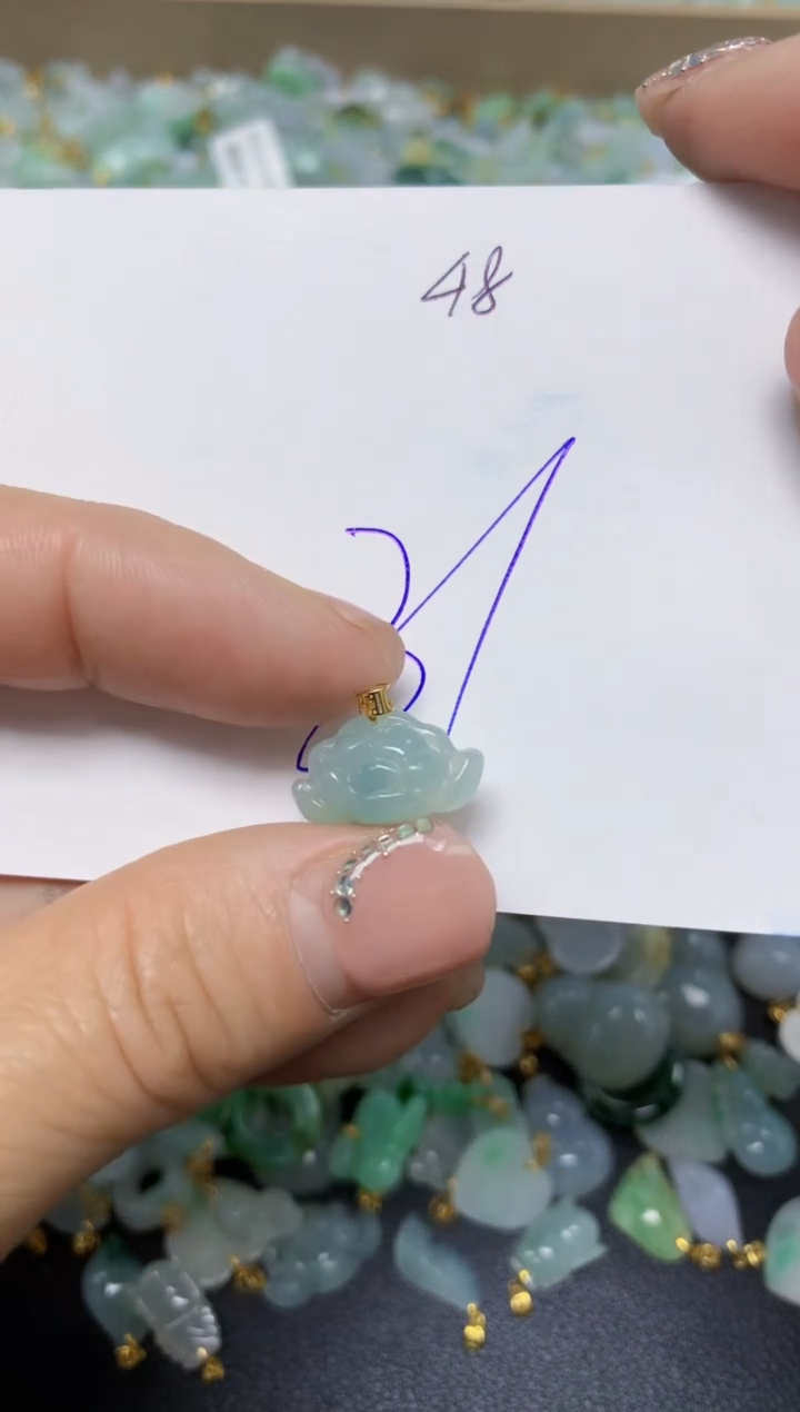 【闪购商品】翡翠挂件18K金镶嵌 天然翡翠A货