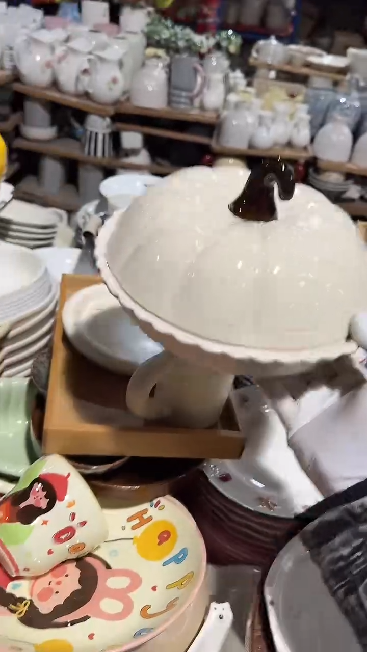 陶瓷南瓜带盖盘微瑕 凑满20元包邮