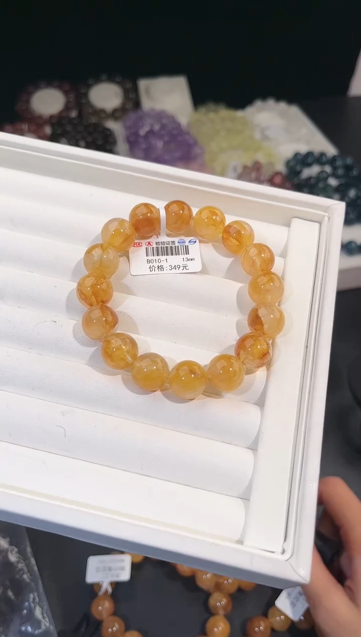 【闪购商品】水晶手链未镶嵌多样性发一黄胶花13mm