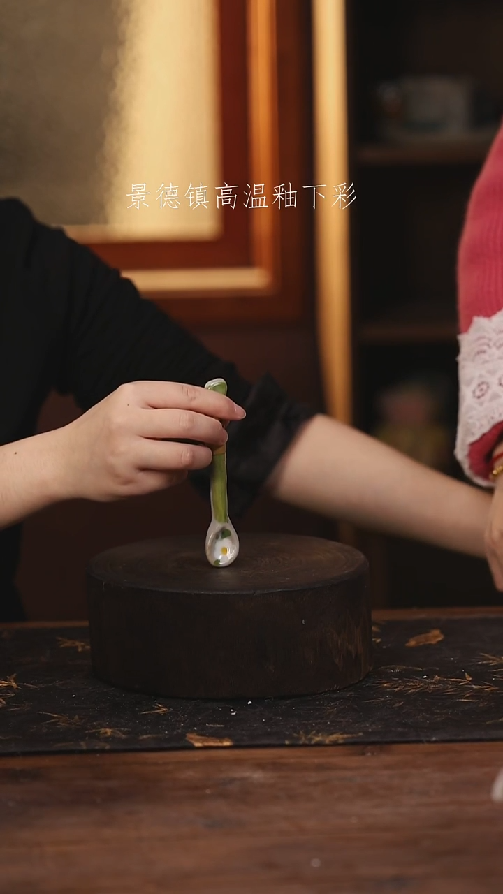 陶瓷 景德镇高温釉下手绘陶瓷@L373@