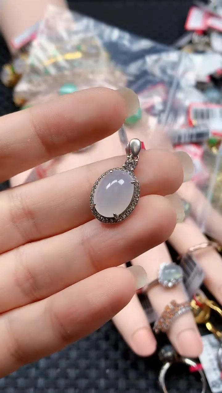 银S925镶嵌戒指翡翠天然A货缅甸翡翠