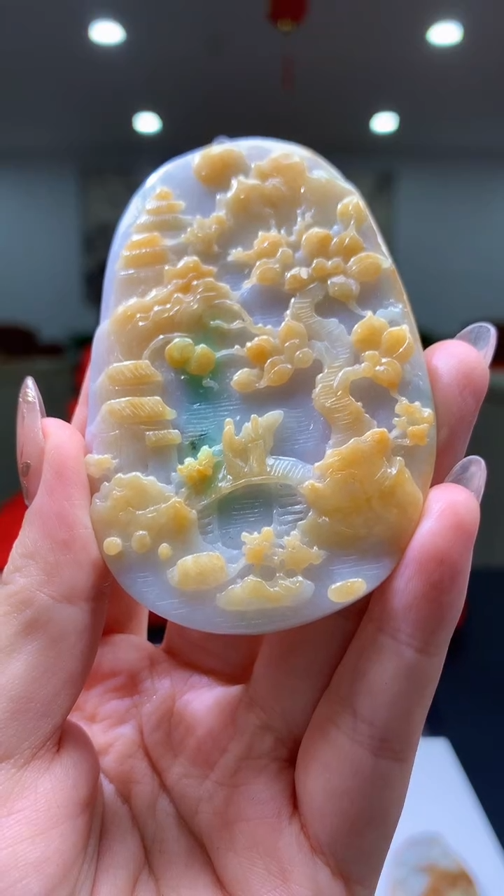 【闪购商品】定制翡翠未镶嵌8018yx-毛货挂件41