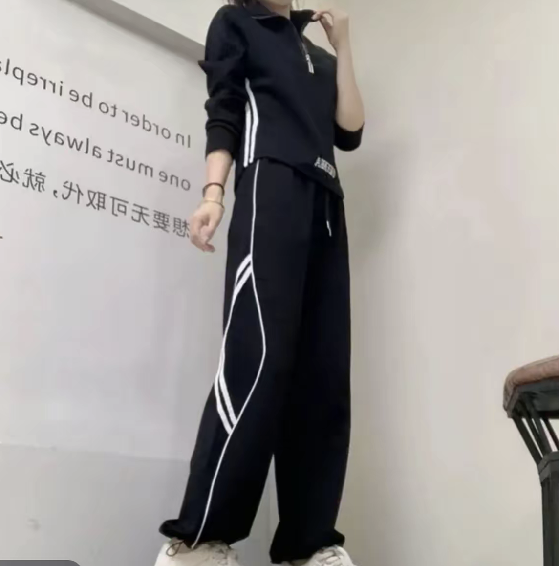 秋季新款潮流百搭时尚长袖卫衣卫裤休闲套装