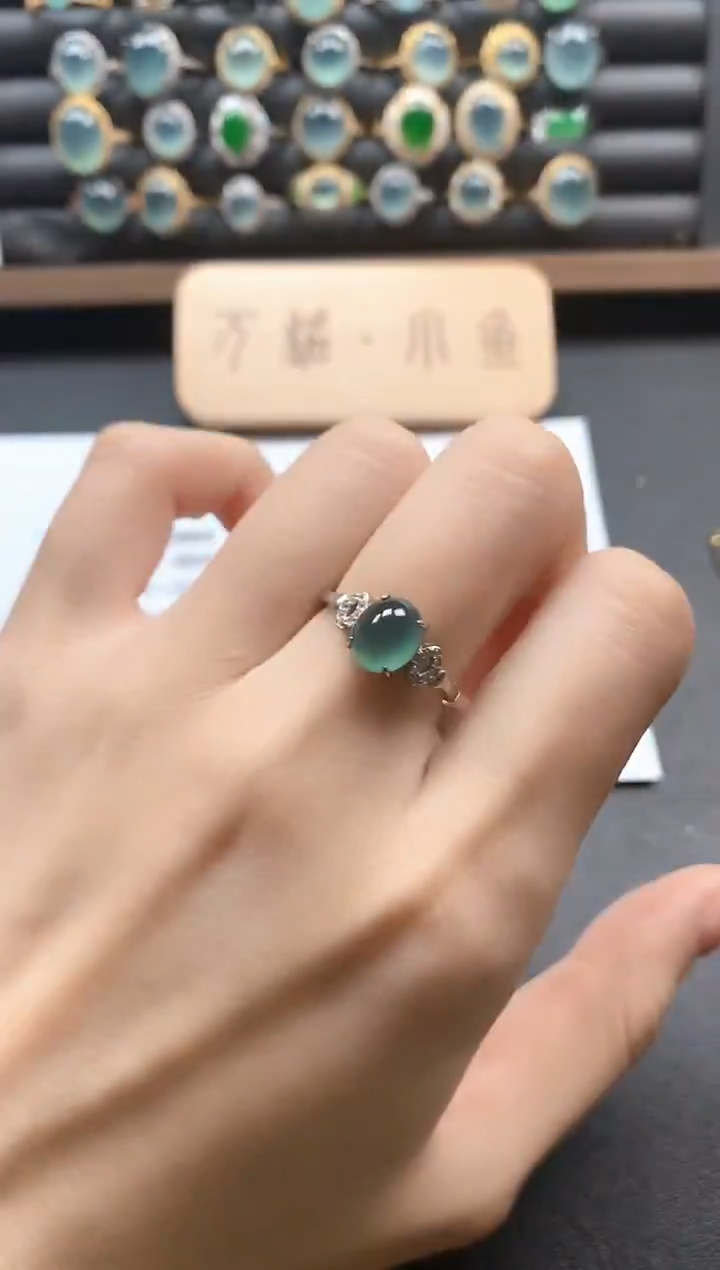 银S925镶嵌戒指翡翠51511
