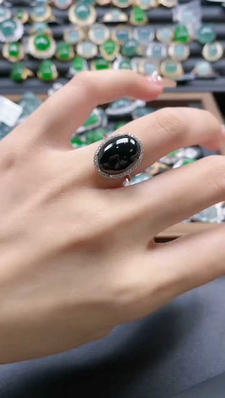 【闪购商品】翡翠戒指银S925镶嵌51511