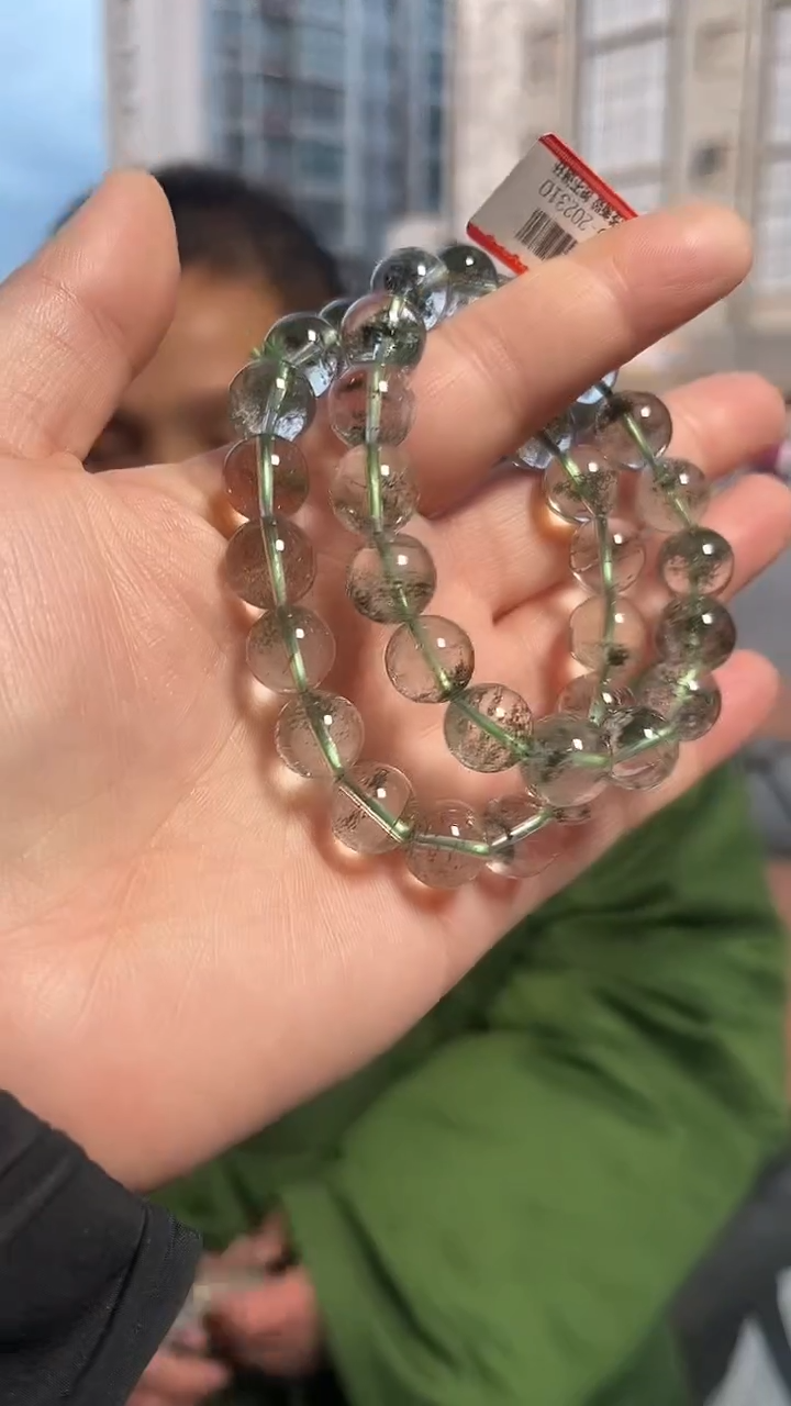 【闪购商品】绿水晶手链未镶嵌天然绿幽灵手串多样性发一11mm