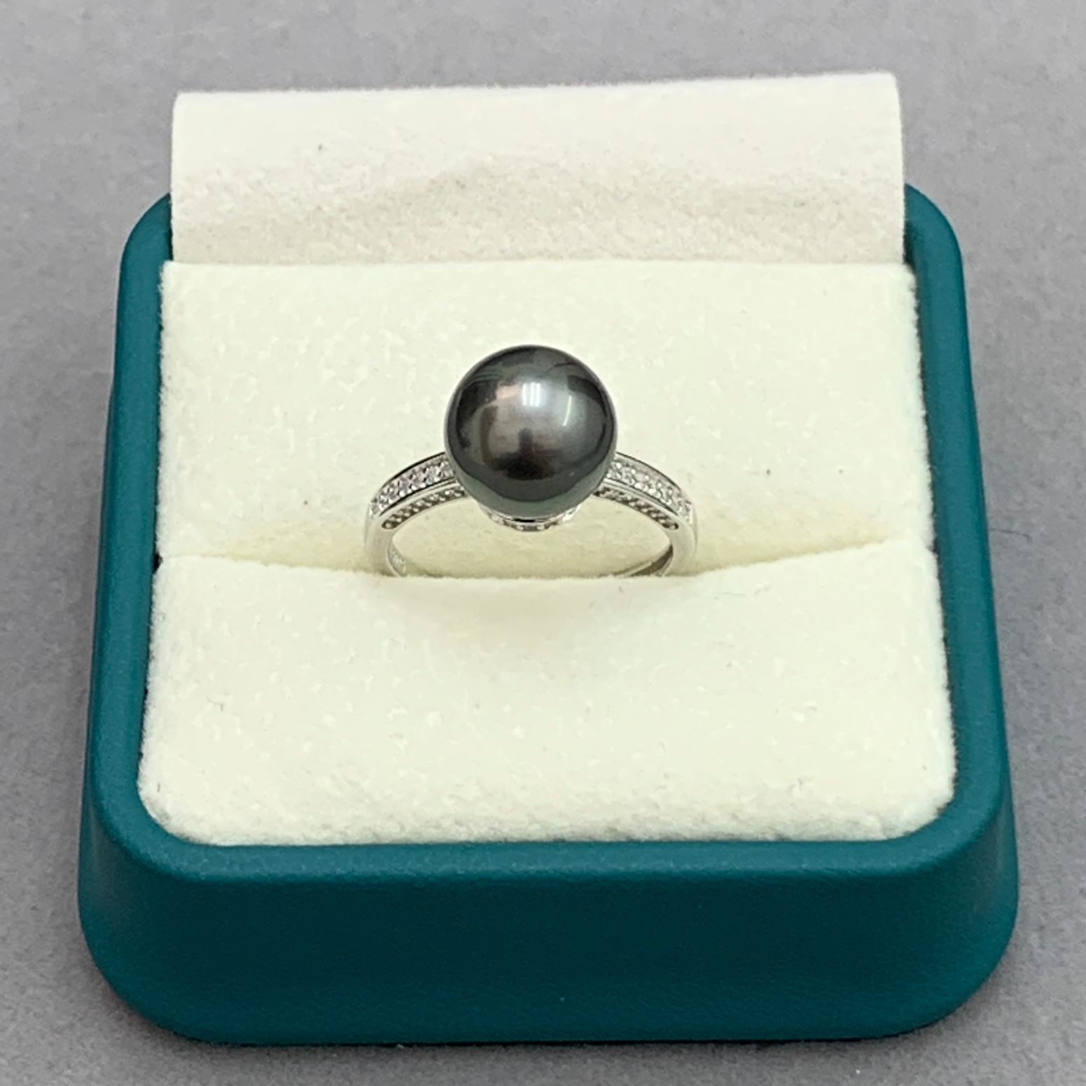 星柠珍珠 海水大溪地黑珍珠 s925银戒指 时尚款