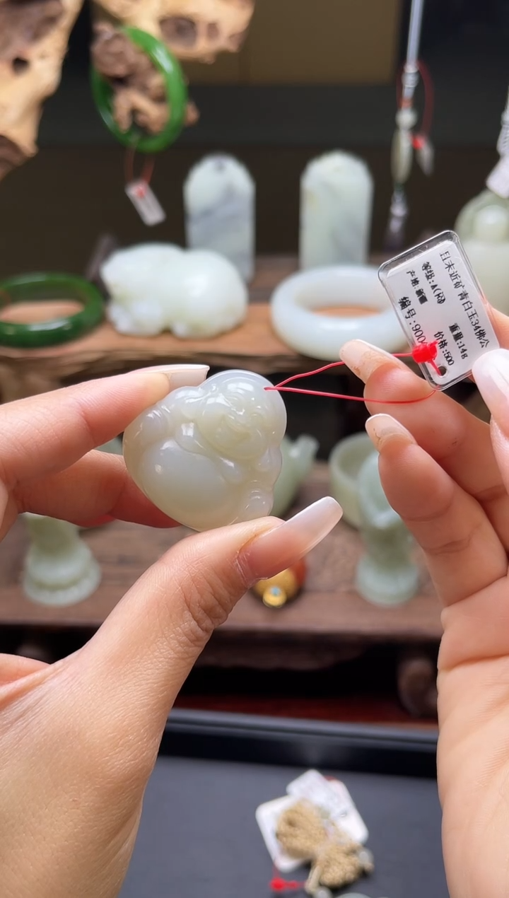 【闪购商品】和田玉吊坠未镶嵌且末青白佛公9004016