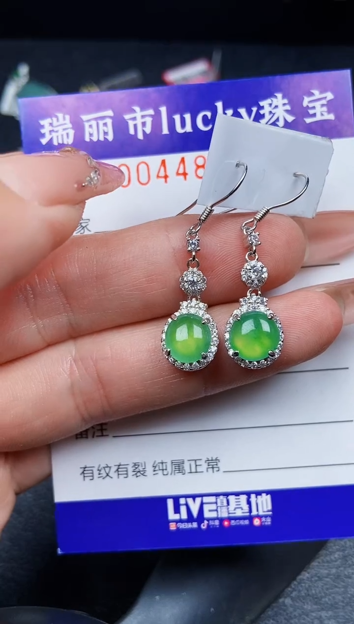 翡翠银S925镶嵌颈饰4486