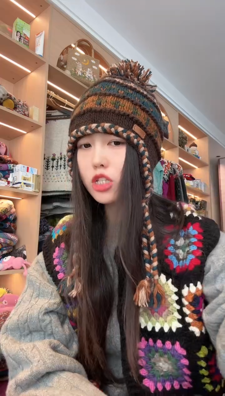 羊毛百羊毛小辫子护耳帽